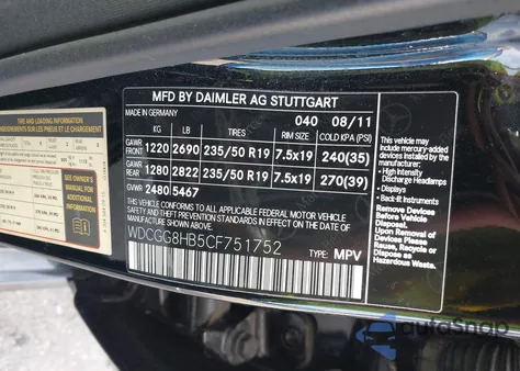 2012 Mercedes-Benz Glk 350 4Matic из США, поврежденный, VIN WDCGG8HB5CF751752